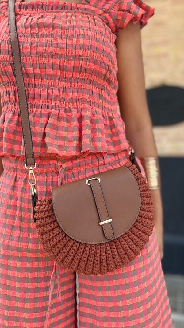 Bolso Bandolera Crochet Terracota