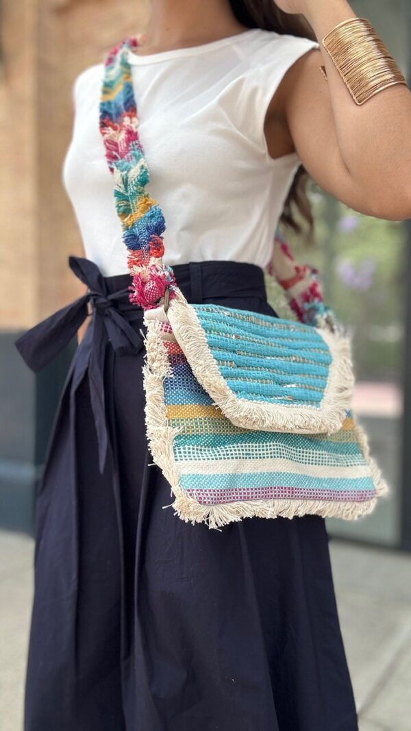 Bandolera Cartera Flecos Multicolor