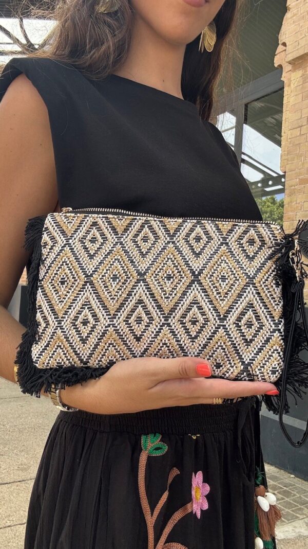 Cartera Geométrica Negra