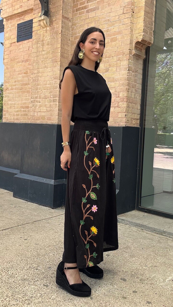 Pantalón Mirta Bordado Negro - Imagen 4
