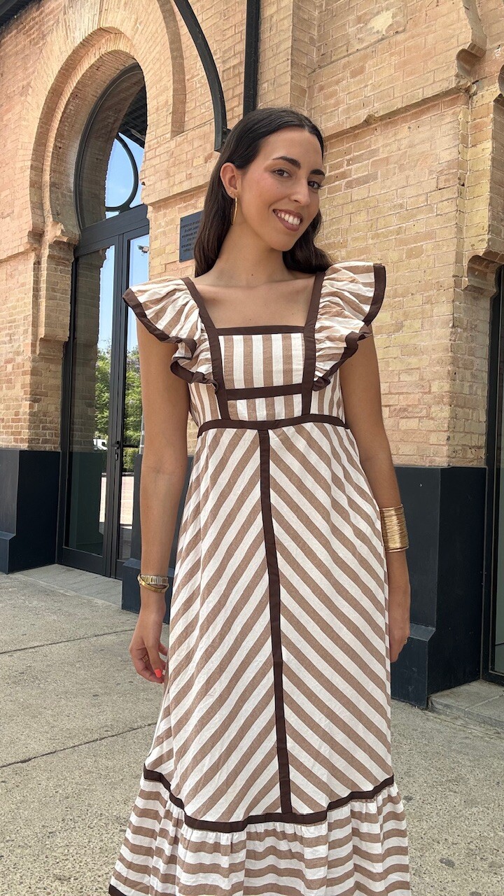 Vestido Lora Rayas Camel - Imagen 8