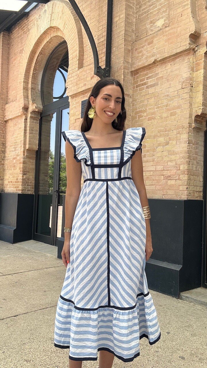 Vestido Lora Rayas Celeste - Imagen 4
