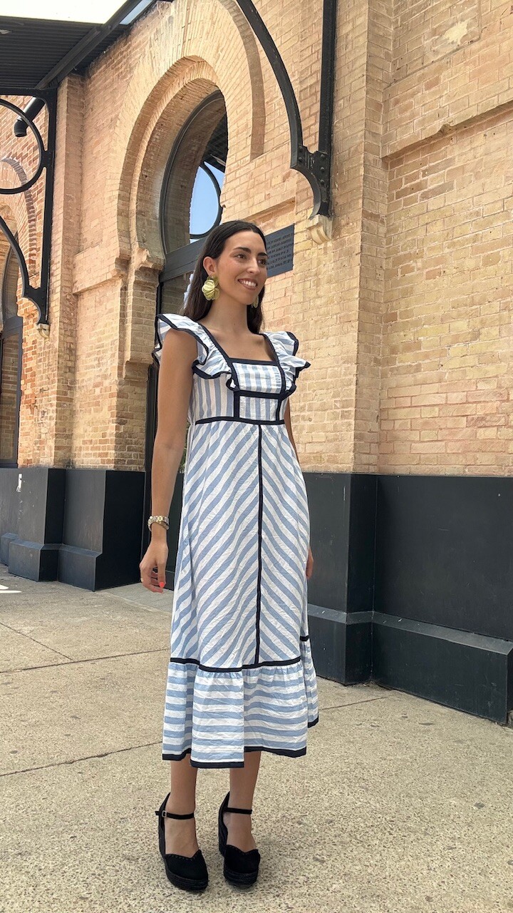 Vestido Lora Rayas Celeste - Imagen 5