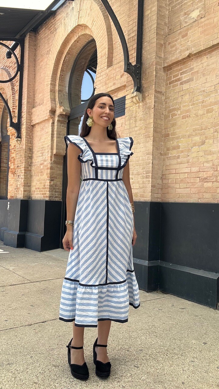 Vestido Lora Rayas Celeste - Imagen 2