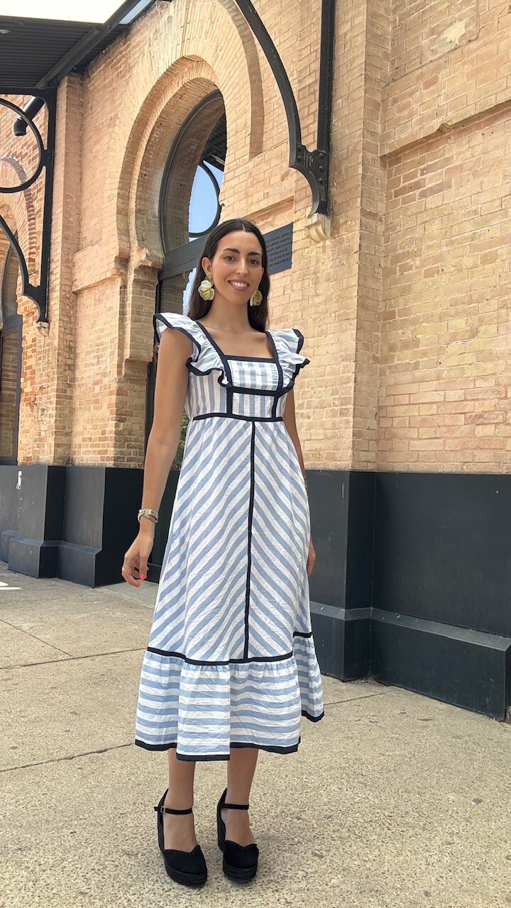 Vestido Lora Rayas Celeste