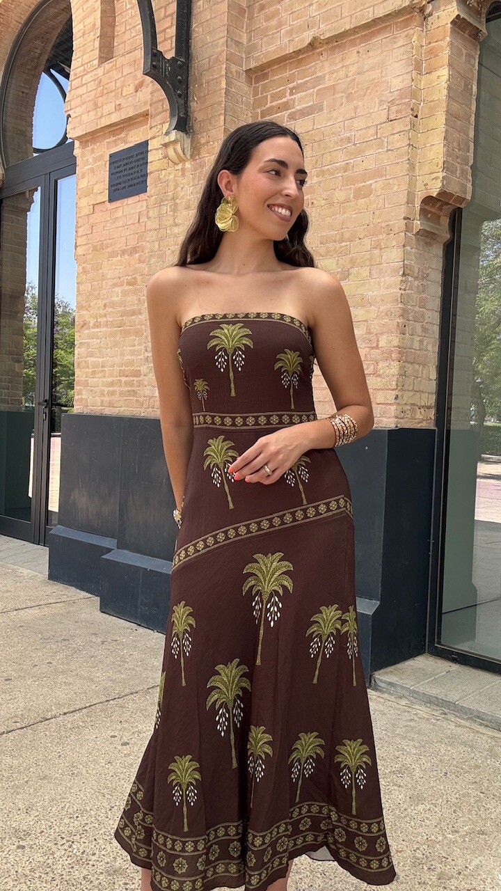 Vestido Palma Marrón - Imagen 8