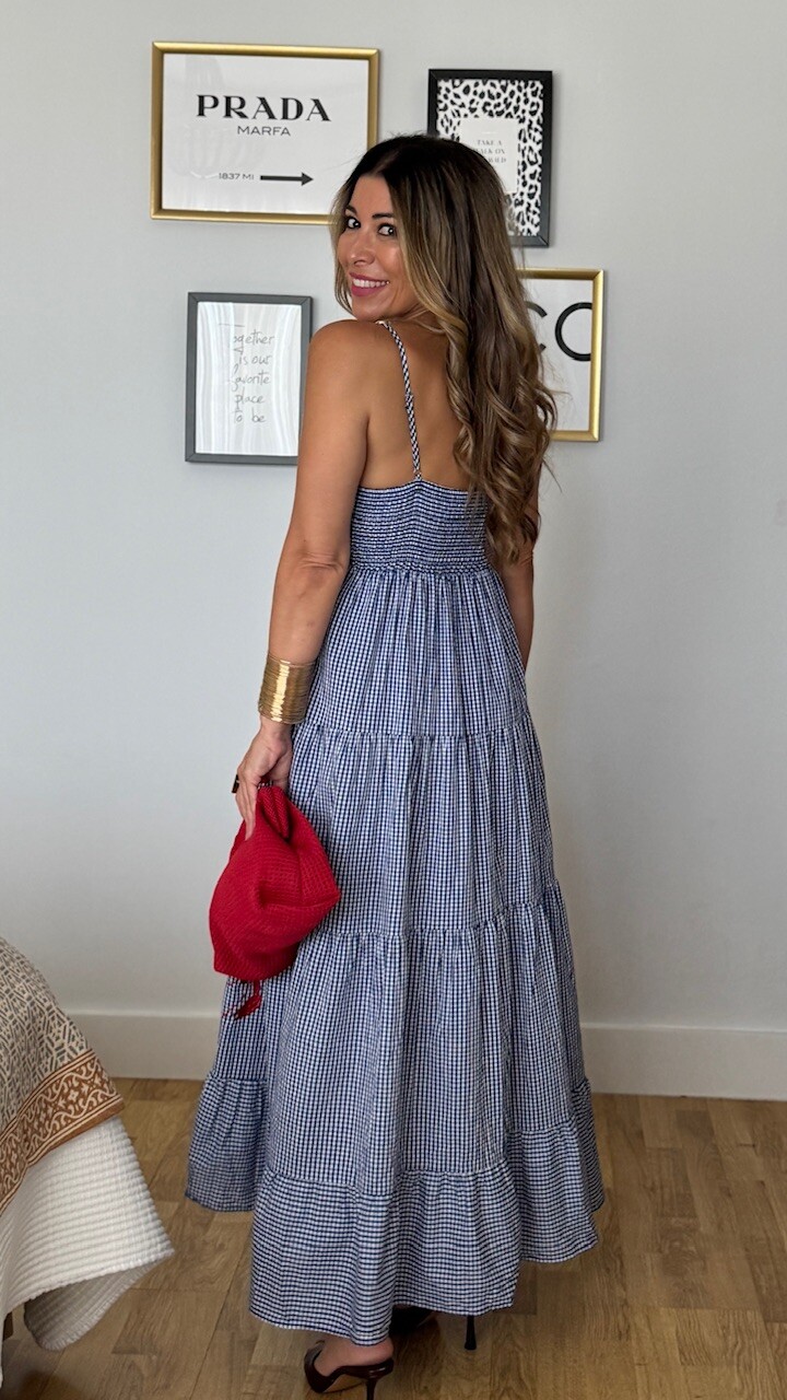 Vestido Vichy Langosta Azul - Imagen 6