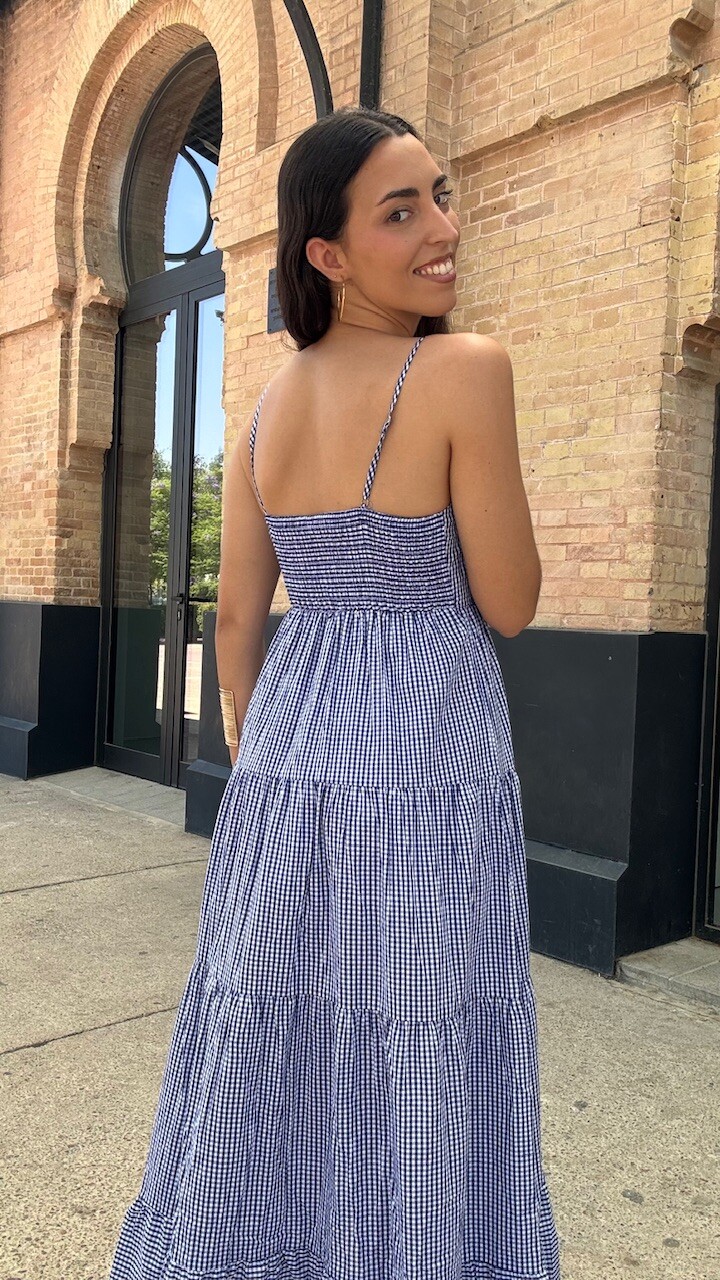 Vestido Vichy Langosta Azul - Imagen 9