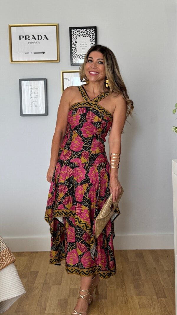 Vestido Simoneta Mostaza Buganvilla