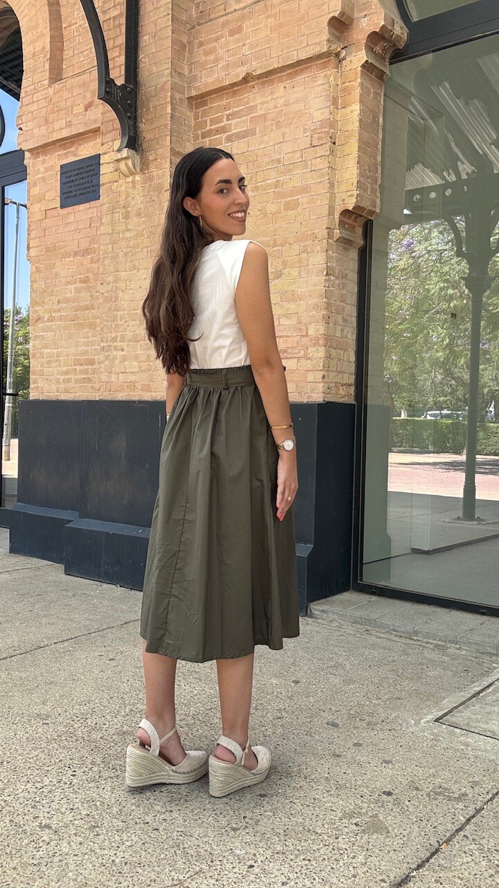 Vestido Combi Berni Verde Caza - Imagen 5