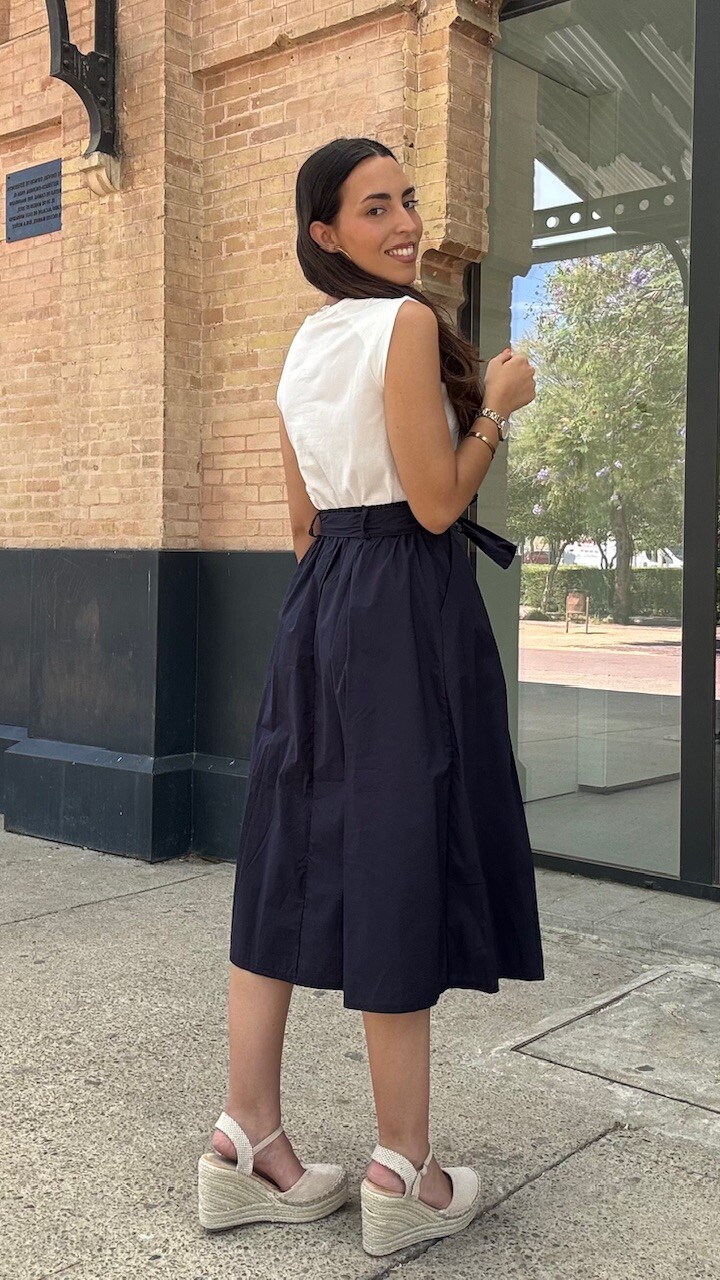 Vestido Combi Berni Azul Marino - Imagen 6