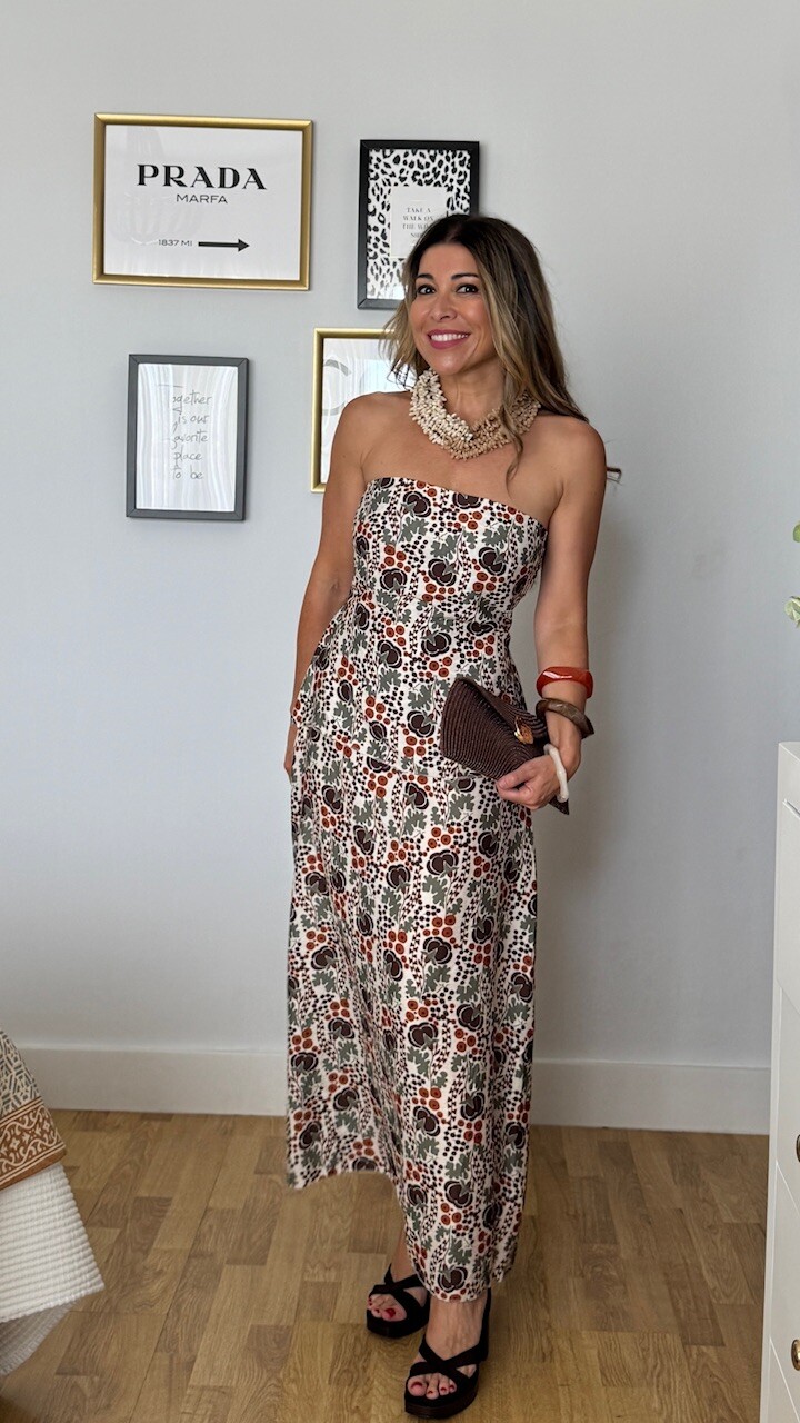 Vestido Malibu Estampado Verde - Imagen 4