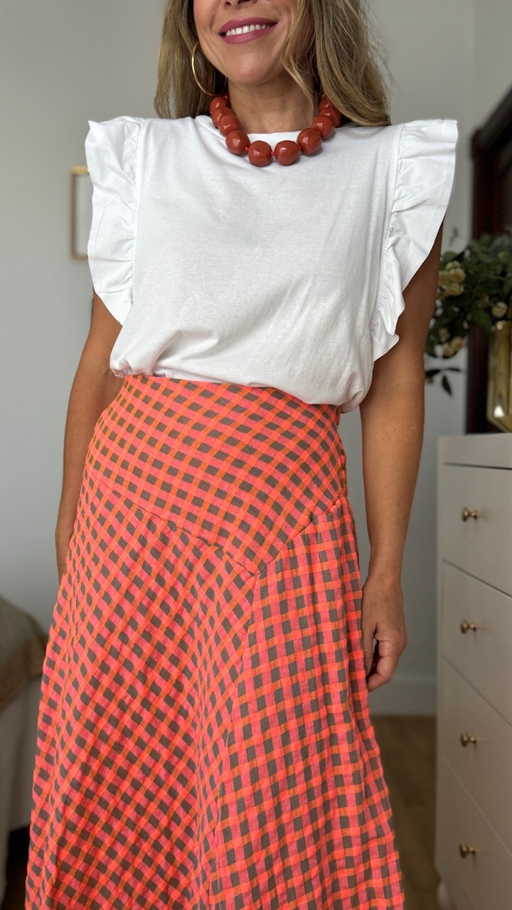Falda Vichy Flúor Coral - Imagen 9