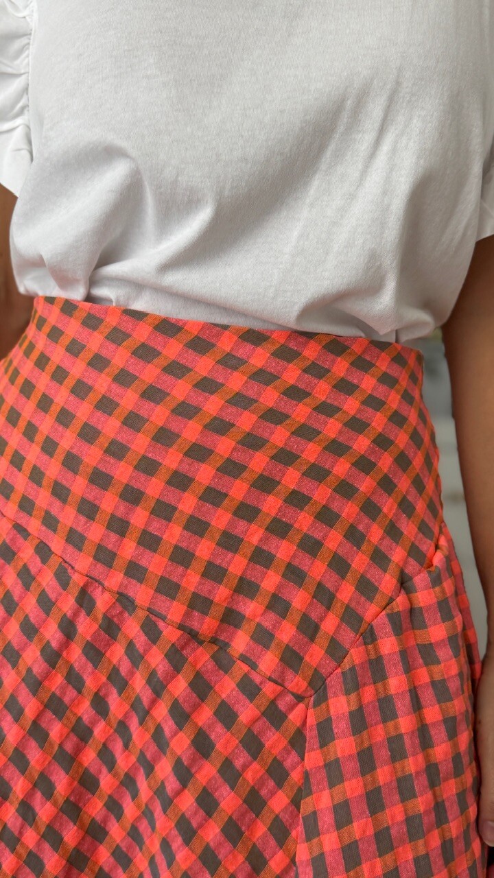 Falda Vichy Flúor Coral - Imagen 4