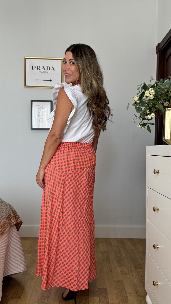 Falda Vichy Flúor Coral - Imagen 7