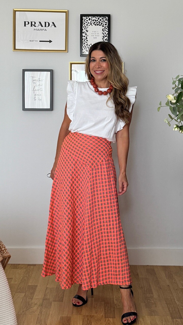 Falda Vichy Flúor Coral - Imagen 8