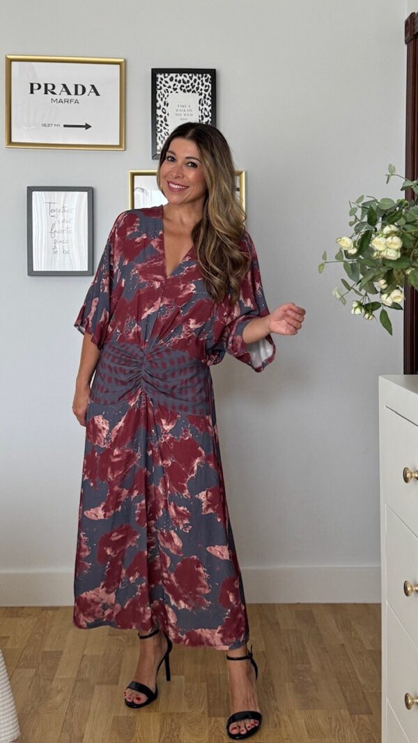 Vestido Stella Estampado Berenjena