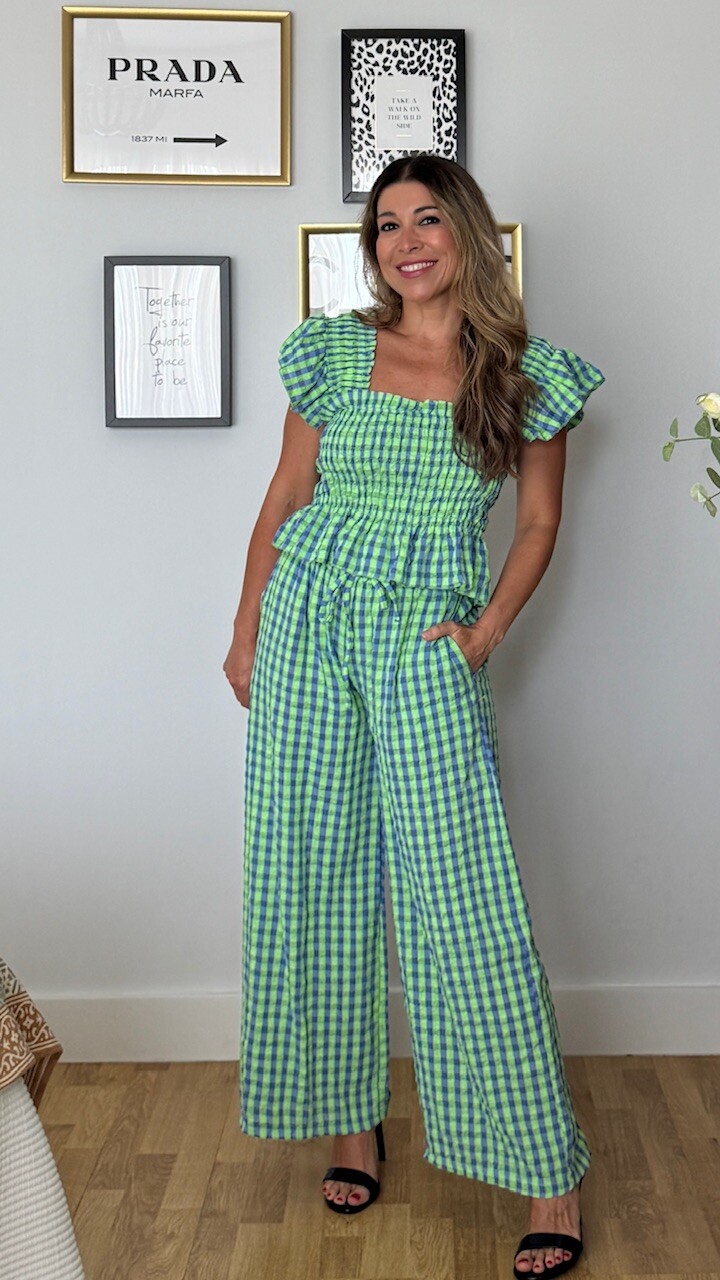 Pantalón Vichy Flúor Verde Lima - Imagen 5