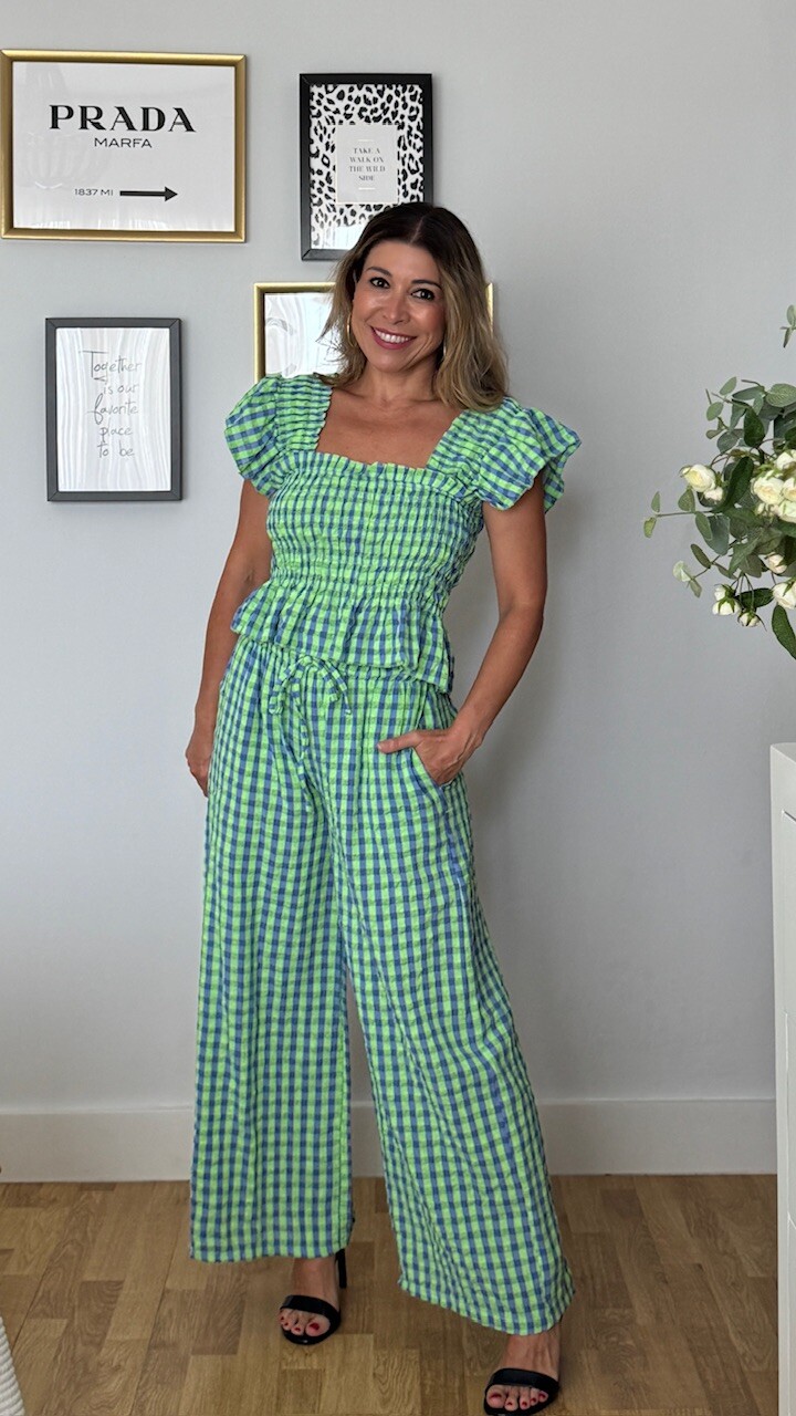 Pantalón Vichy Flúor Verde Lima - Imagen 9