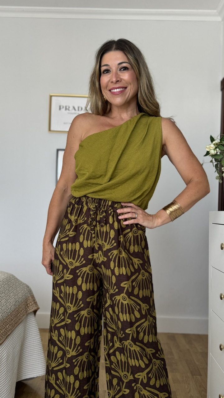 Pantalón Leyre Estampado Marrón - Imagen 3
