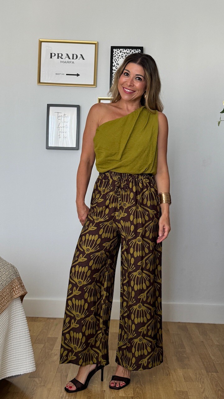 Pantalón Leyre Estampado Marrón - Imagen 6