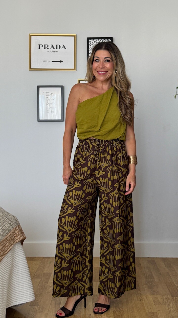 Pantalón Leyre Estampado Marrón - Imagen 4