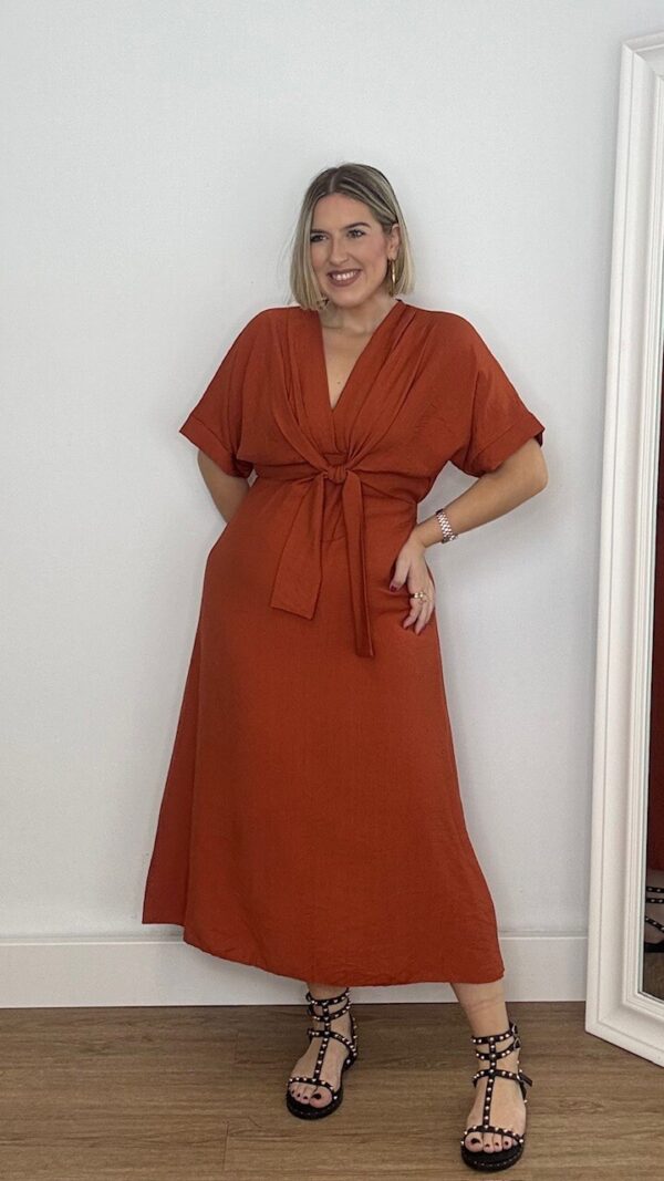 Vestido Nudo Teja