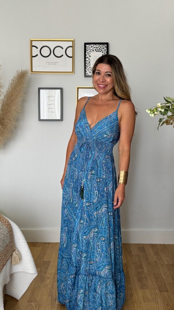 Vestidos Seda Azul
