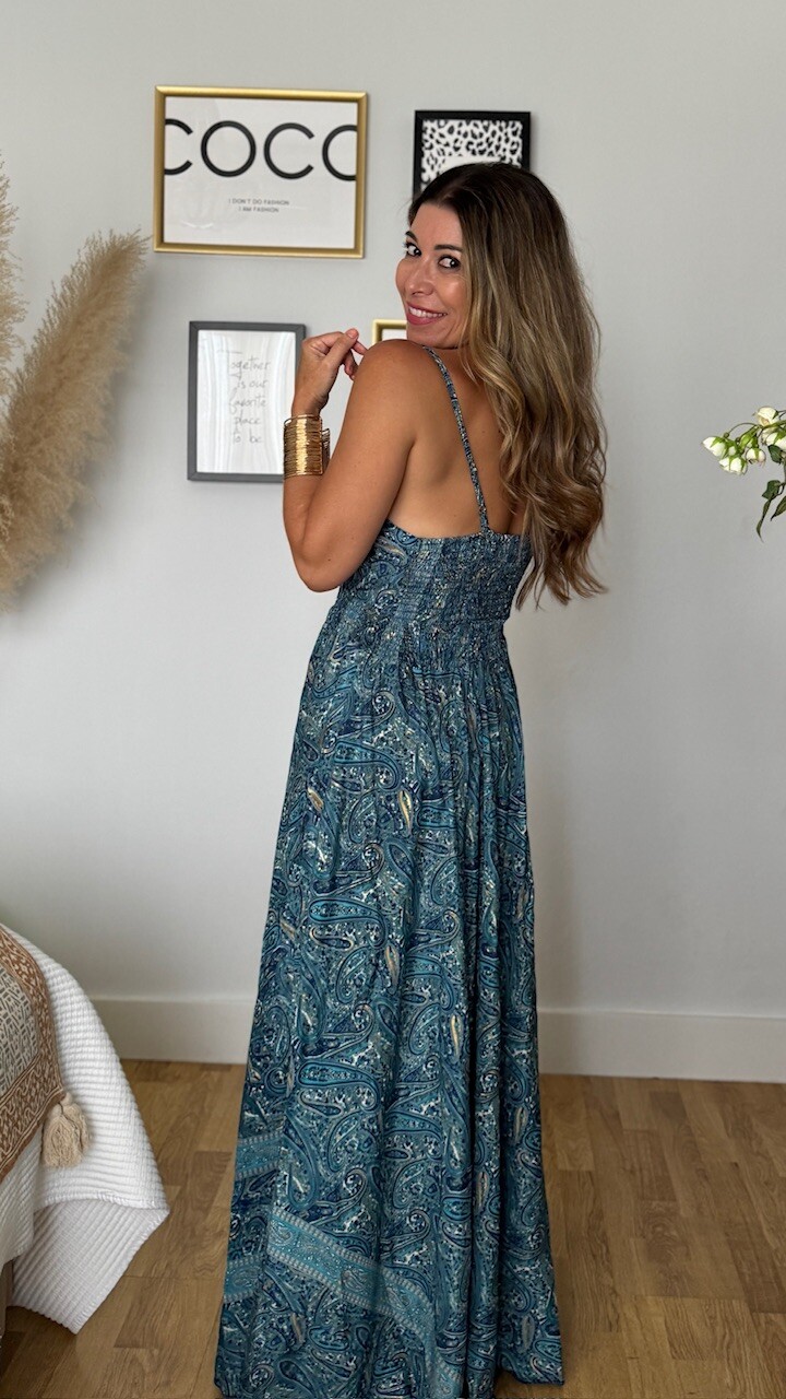 Vestidos Seda Azul Marino - Imagen 9