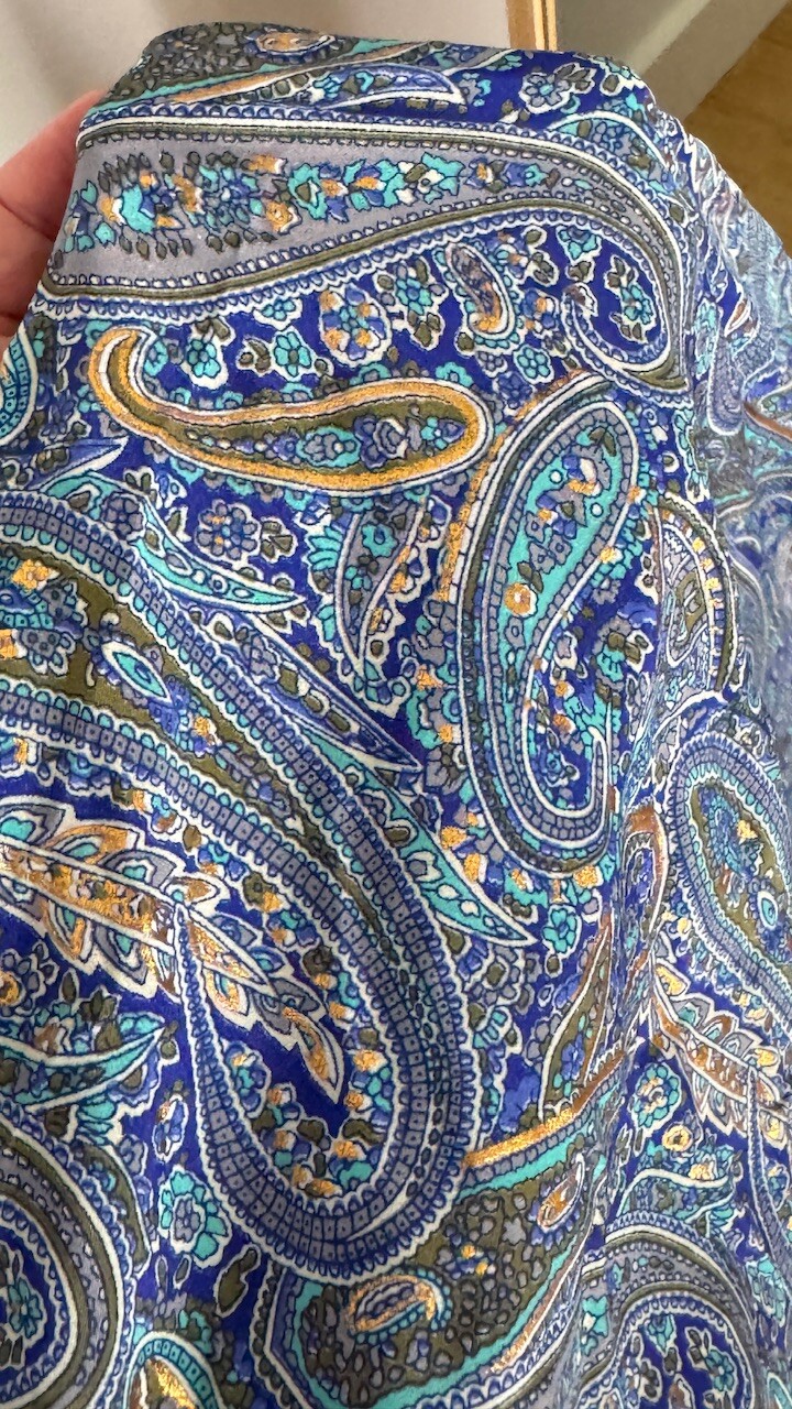 Pantalón Seda Caños Azul - Imagen 6
