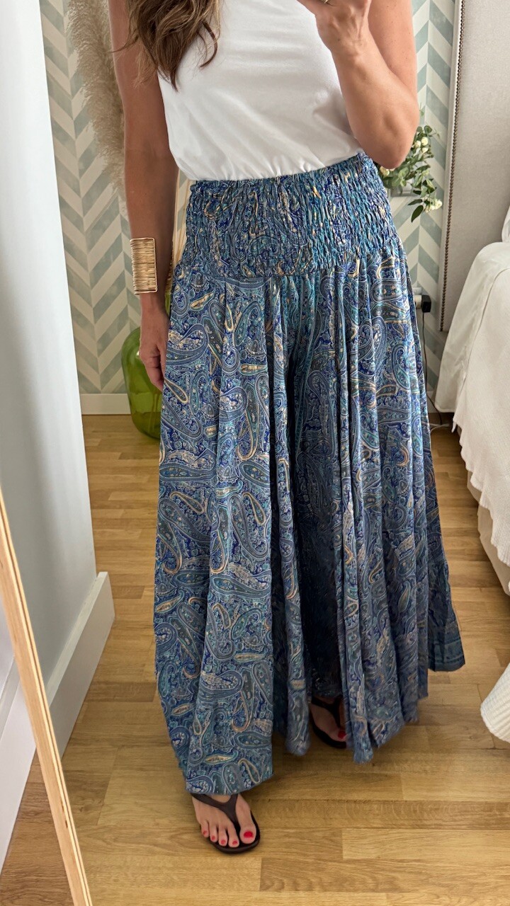 Pantalón Seda Caños Azul - Imagen 8