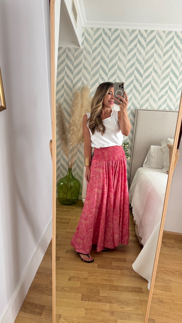 Pantalón Seda Caños Rosa - Imagen 4