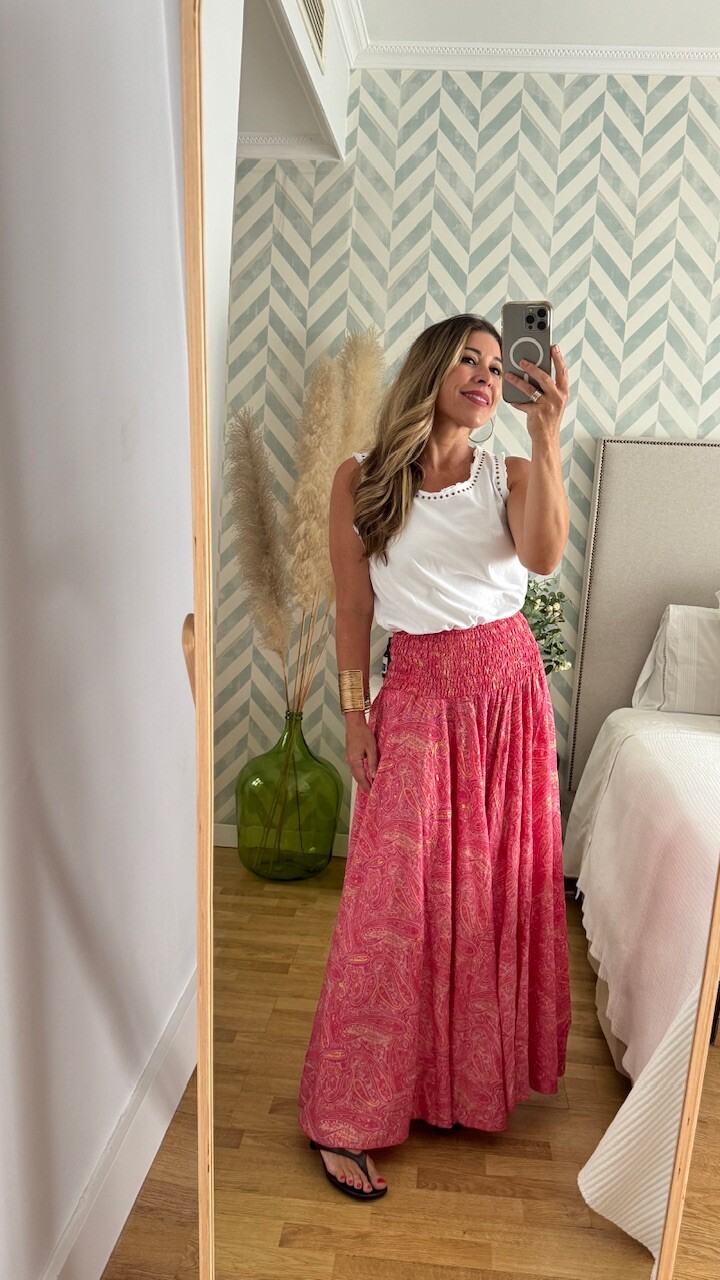 Pantalón Seda Caños Rosa - Imagen 9