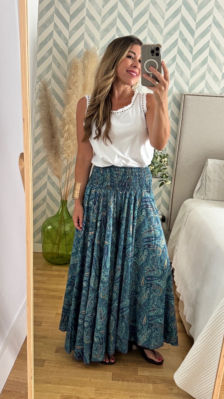 Pantalón Seda Caños Azul Marino - Imagen 3