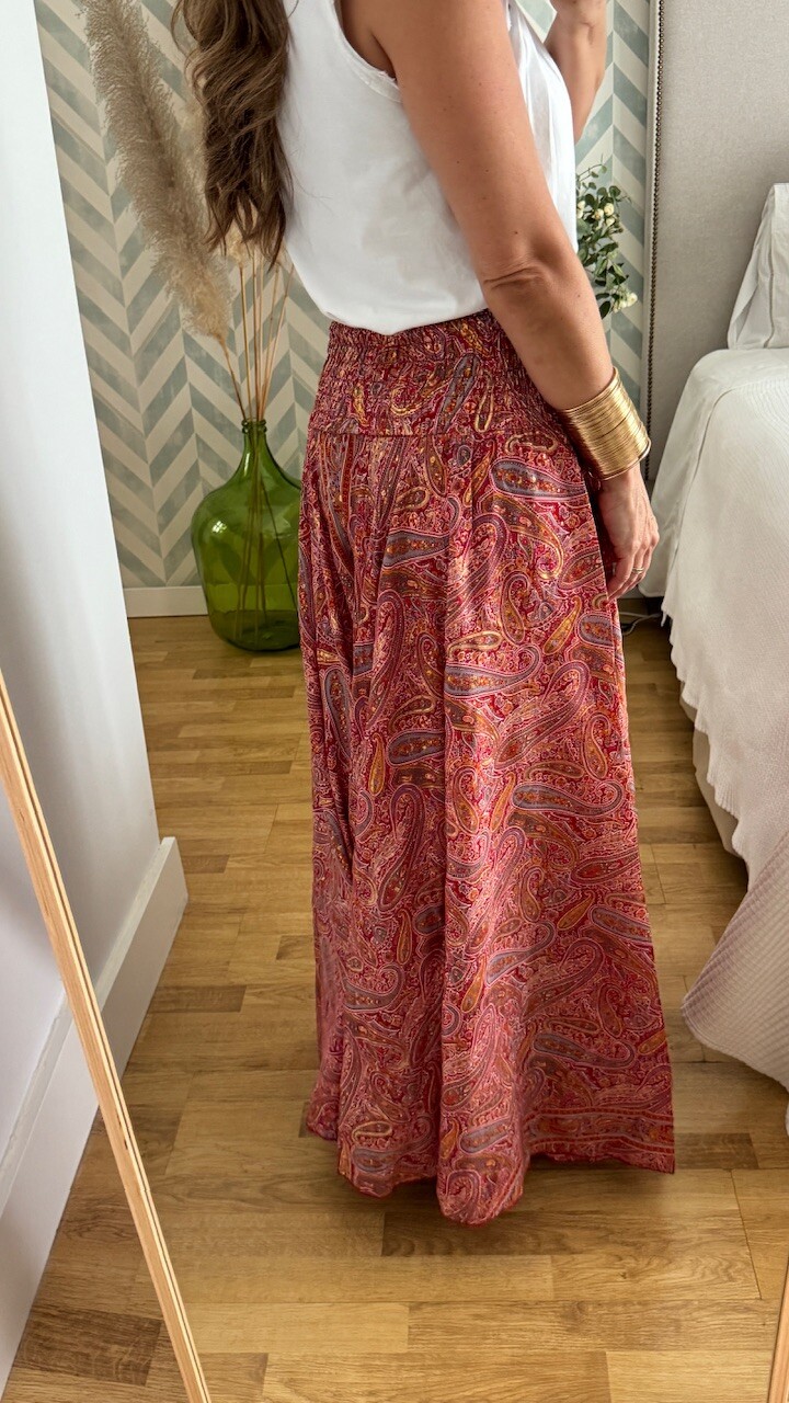 Pantalón Seda Caños Rojo - Imagen 4