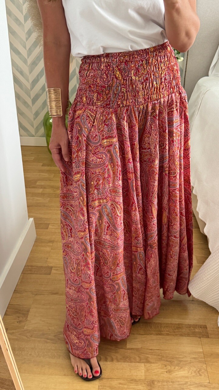 Pantalón Seda Caños Rojo - Imagen 2