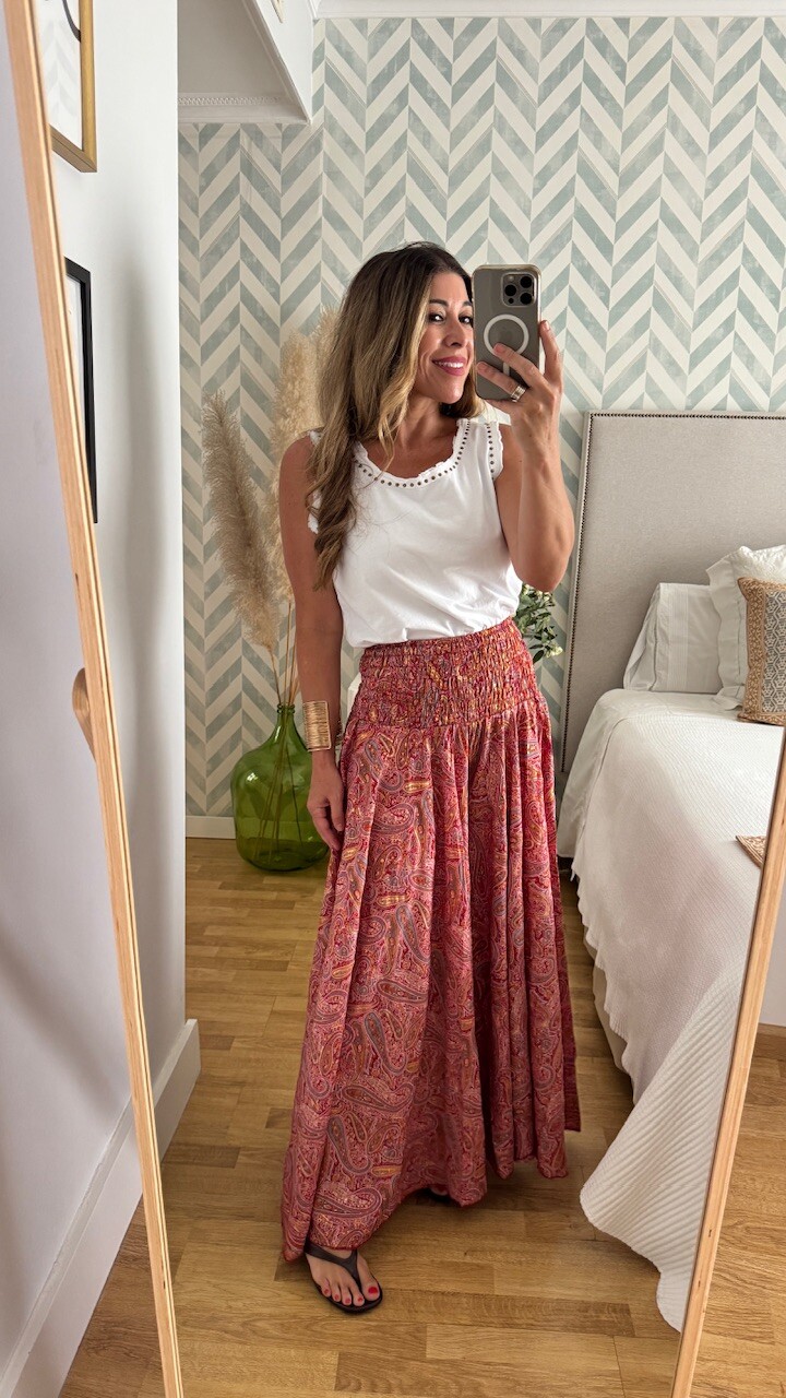 Pantalón Seda Caños Rojo - Imagen 7