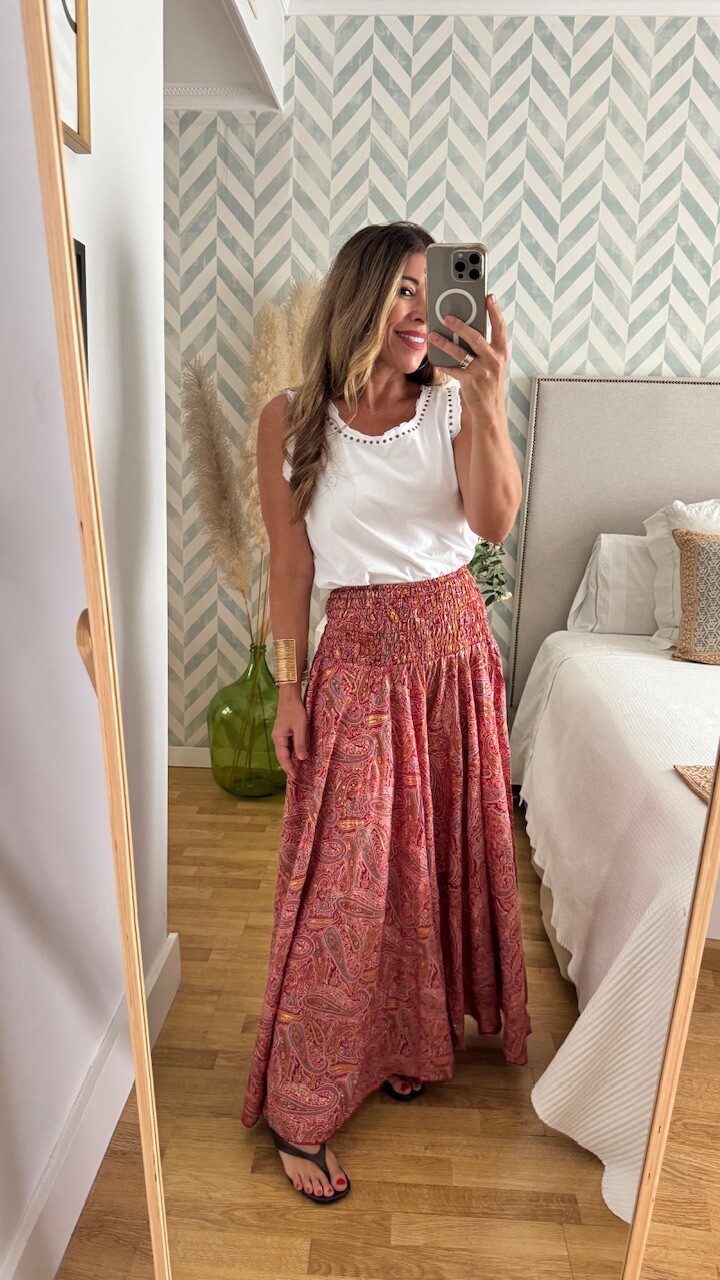 Pantalón Seda Caños Rojo - Imagen 9