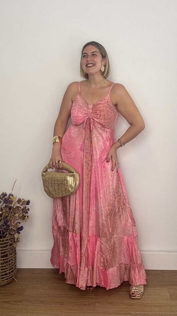Vestido India Estampado Rosa
