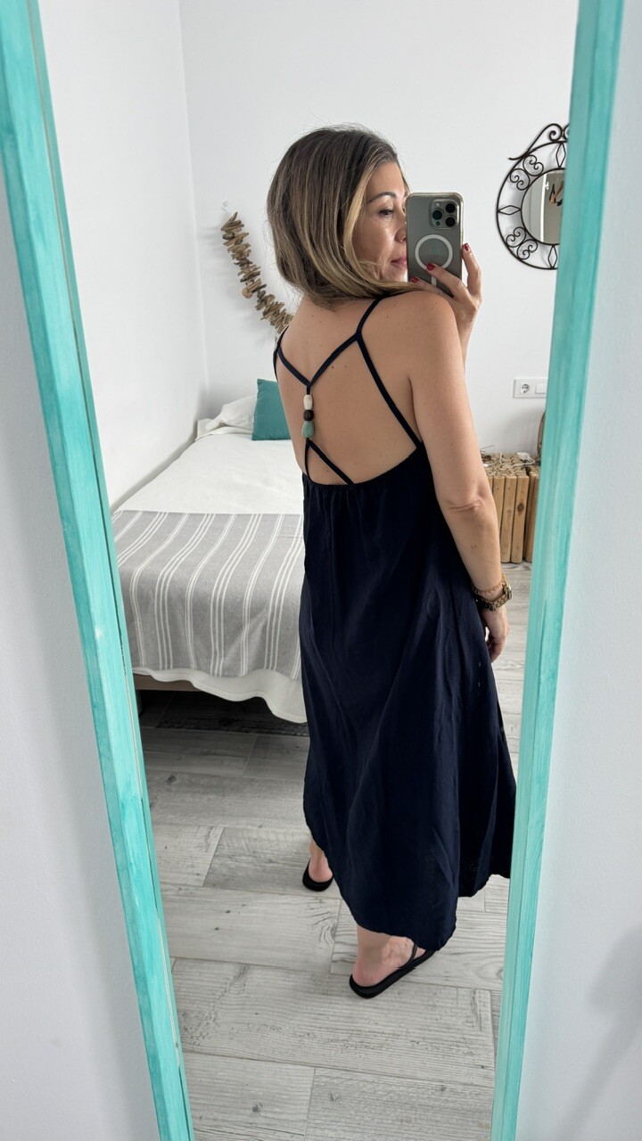 Vestido Detalle Espalda Azul Marino - Imagen 12