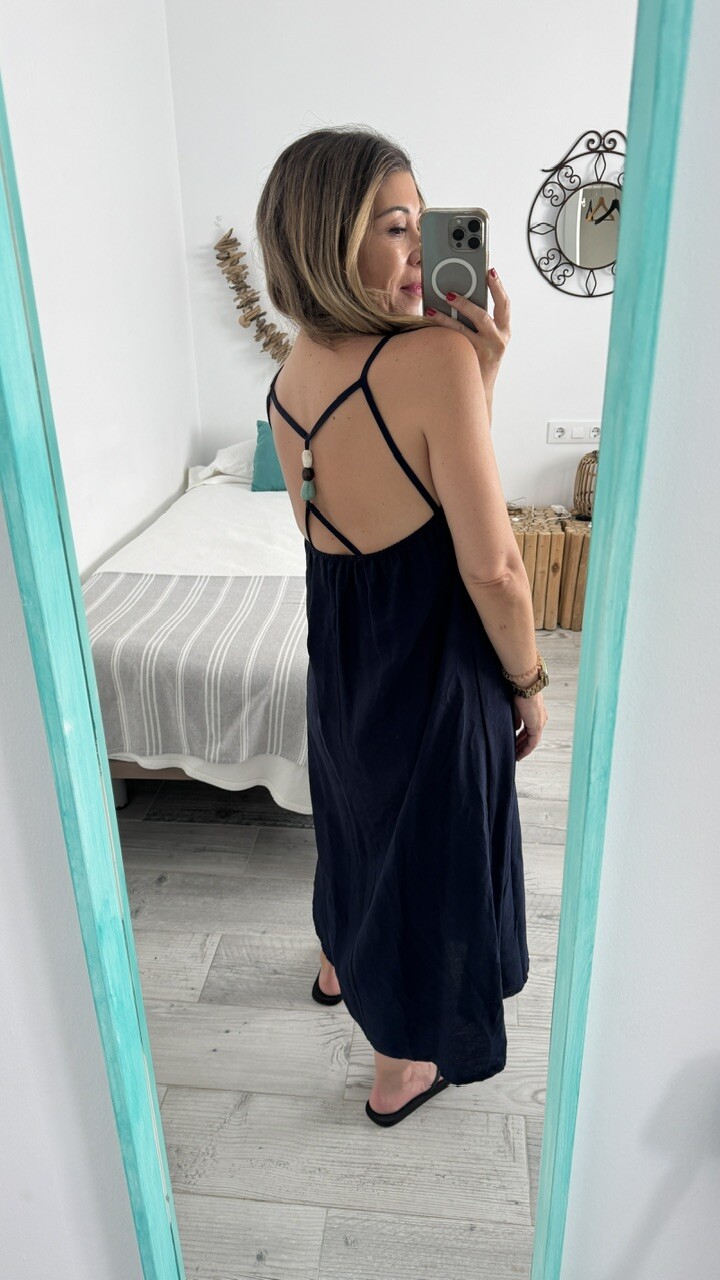 Vestido Detalle Espalda Azul Marino - Imagen 11