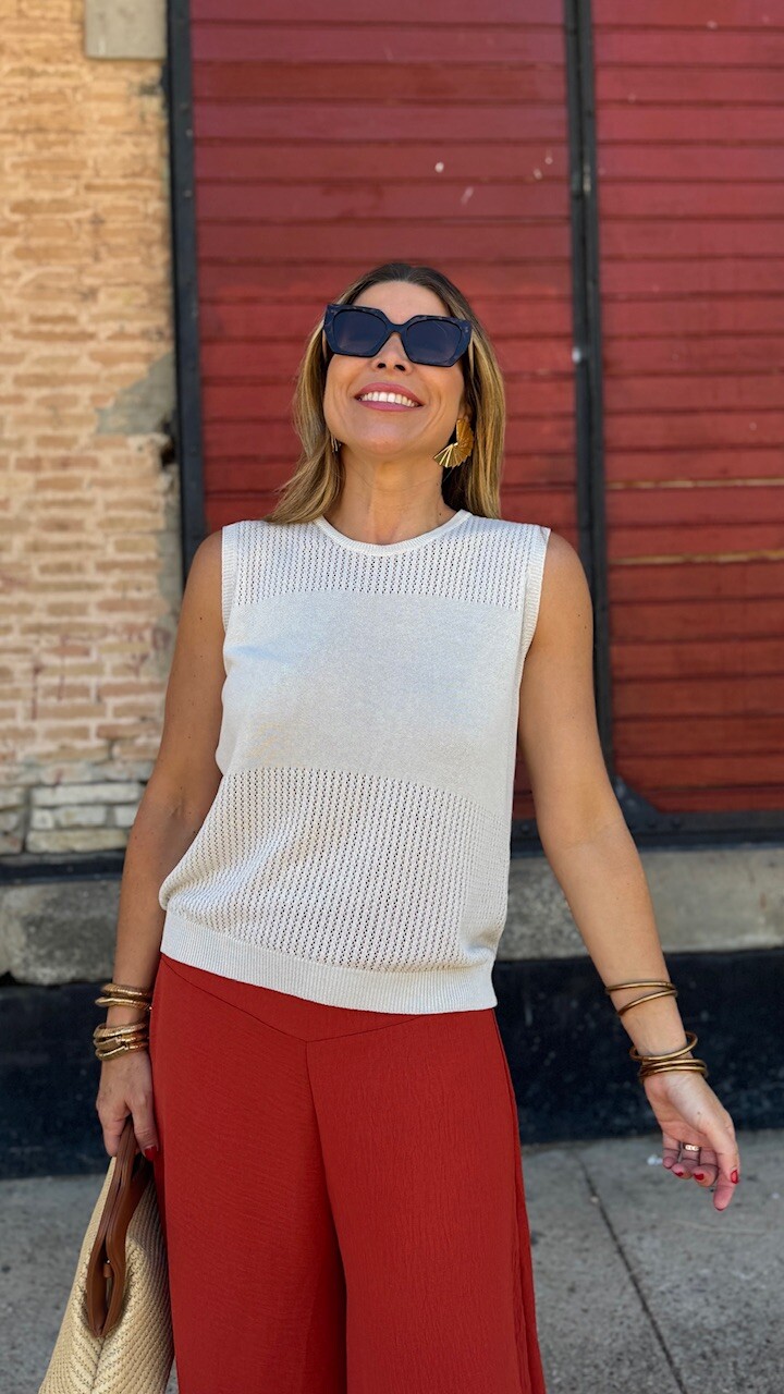 Top hilo Nerea Beige - Imagen 2