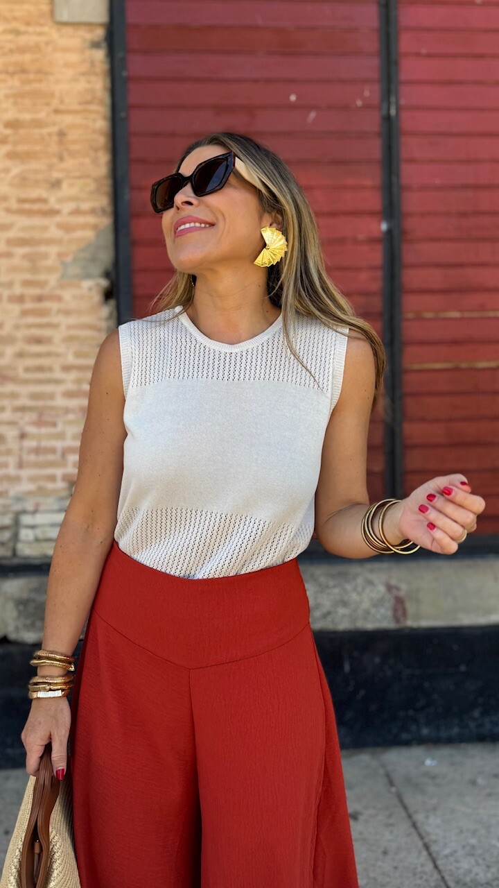 Top hilo Nerea Beige - Imagen 8