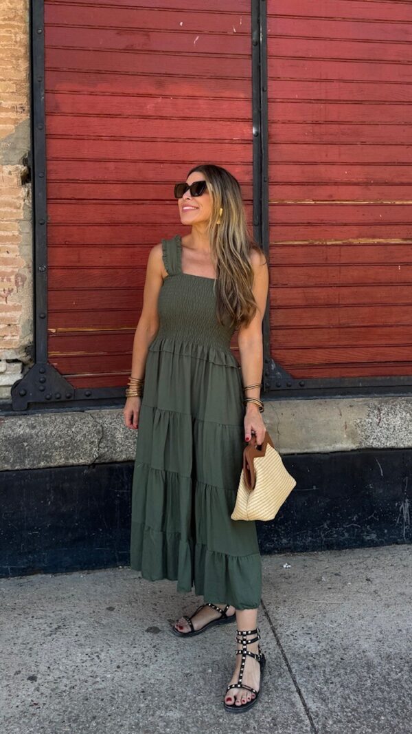 Vestido Lucía Nido Verde Caza