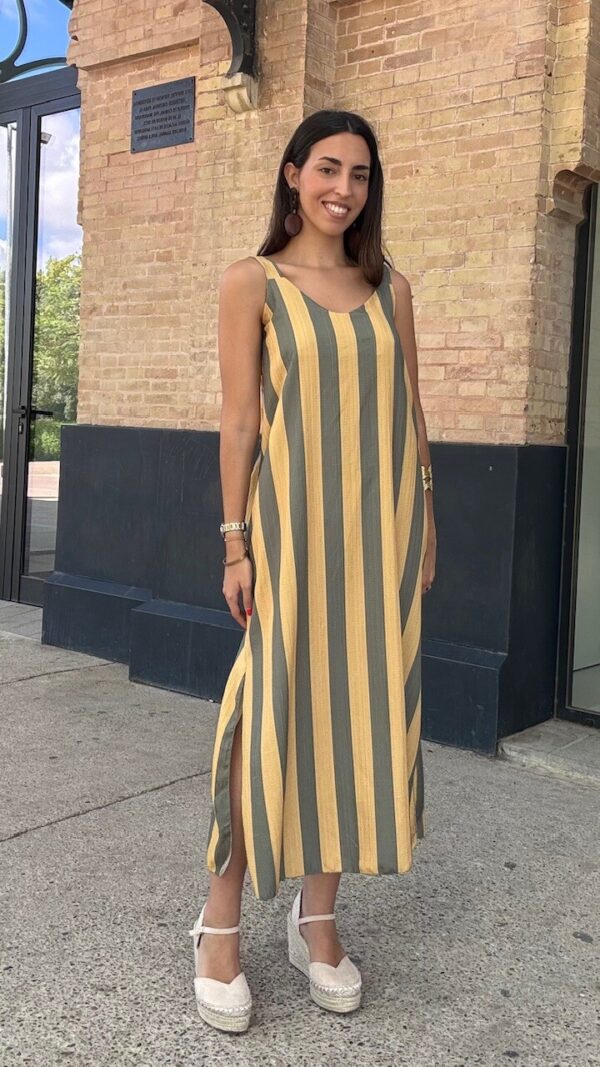 Vestido Nápoles Rayas Mostaza