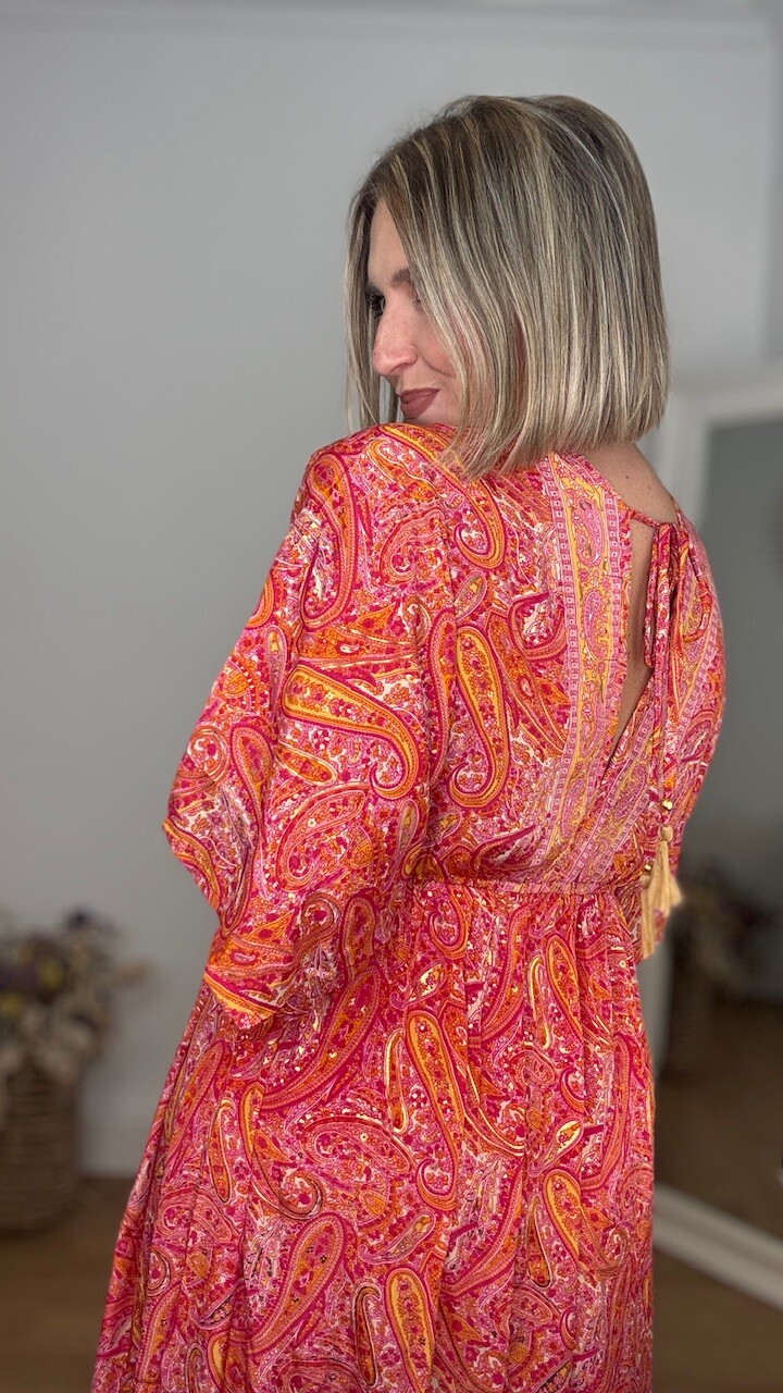 Vestido India Mangas Coral - Imagen 7