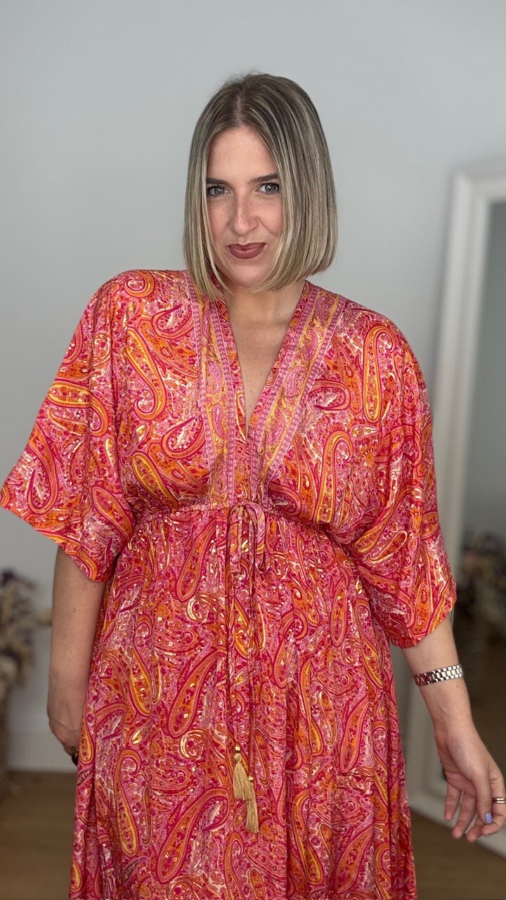 Vestido India Mangas Coral - Imagen 9