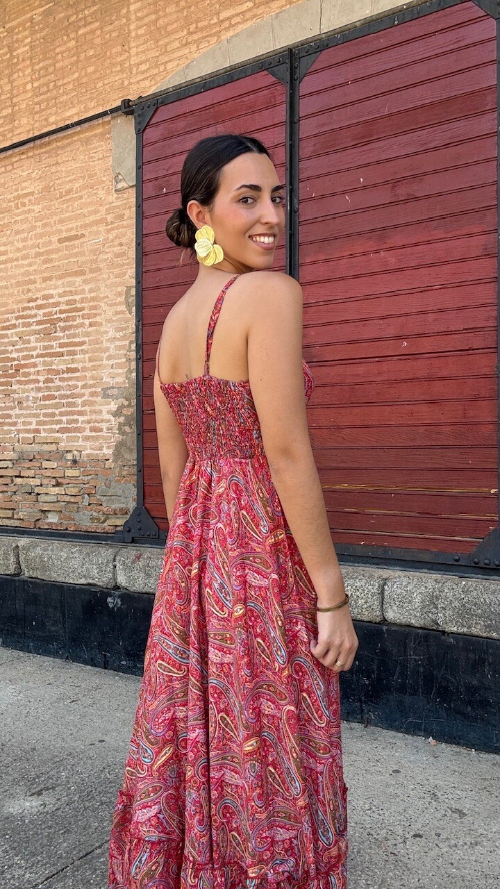 Vestidos India Seda Rojizo - Imagen 6