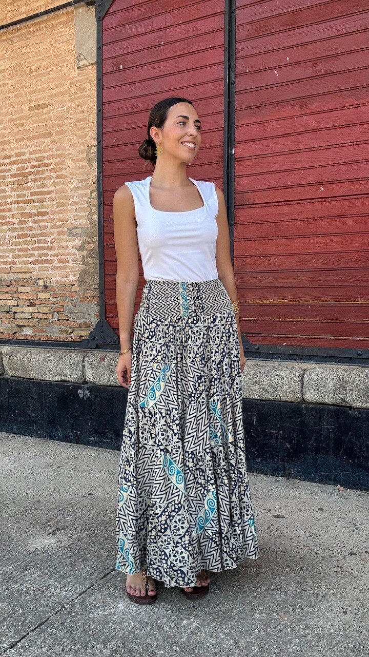 Falda Tetuán Azul Petróleo - Imagen 3