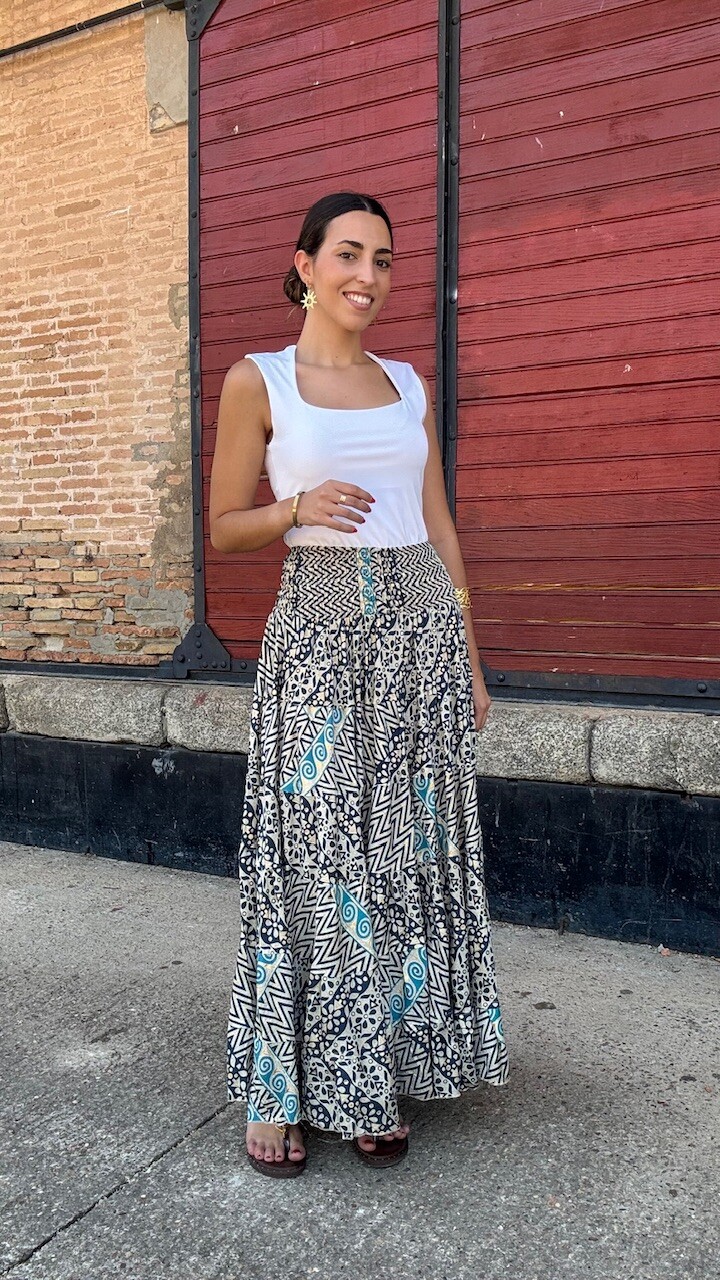 Falda Tetuán Azul Petróleo - Imagen 5